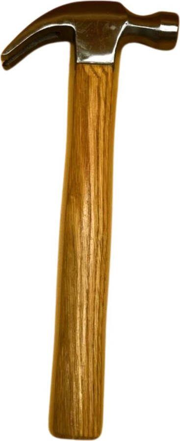 Tuinmiddelen Hamer Met Houten Steel Roestvrij Stalen Kop 28 CM Steellengte Klauwhamer Met Nageltrekker Kleur Licht Bruin