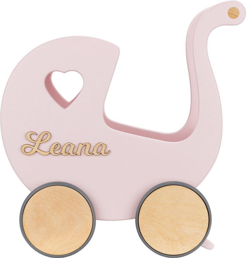 Tukutuk Elisend houten poppenwagen bubblegum kinderspeelgoed loopwagen personaliseerbaar handgemaakt kinderspeelgoed 2 jaar