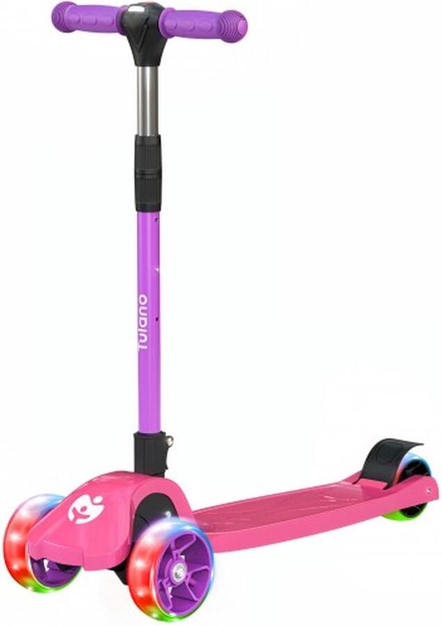 Tulano Rookie 25 LED kinderstep step roze lichtgevende wielen en koplamp rem