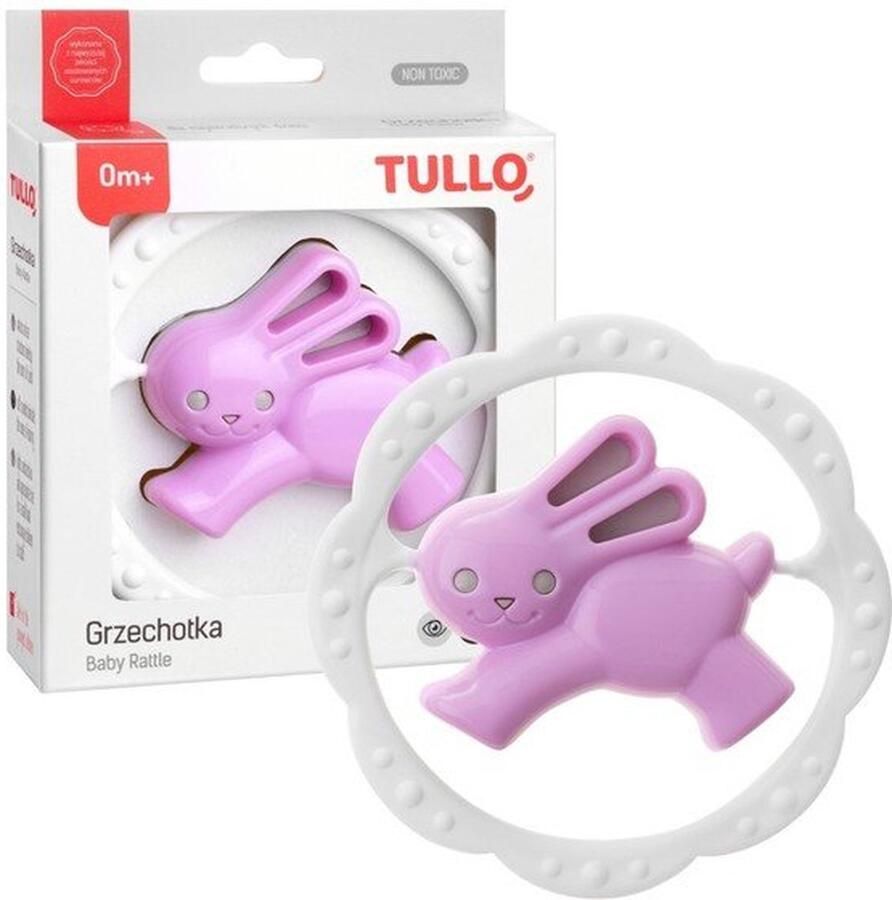 TULLO Haas rammelaar roze grijs 0m+ SALE ! 0+ maanden