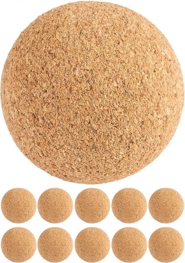 TUNIRO TURINO Voetbaltafel Ballen Set van 10 Tafelvoetbal Ø 35 mm Kurk