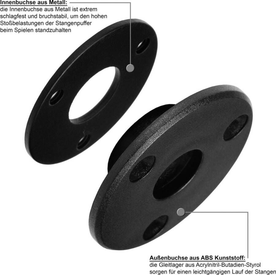 TUNIRO TURINO Sliders Set van 16 Tafelvoetbal 15 9 mm