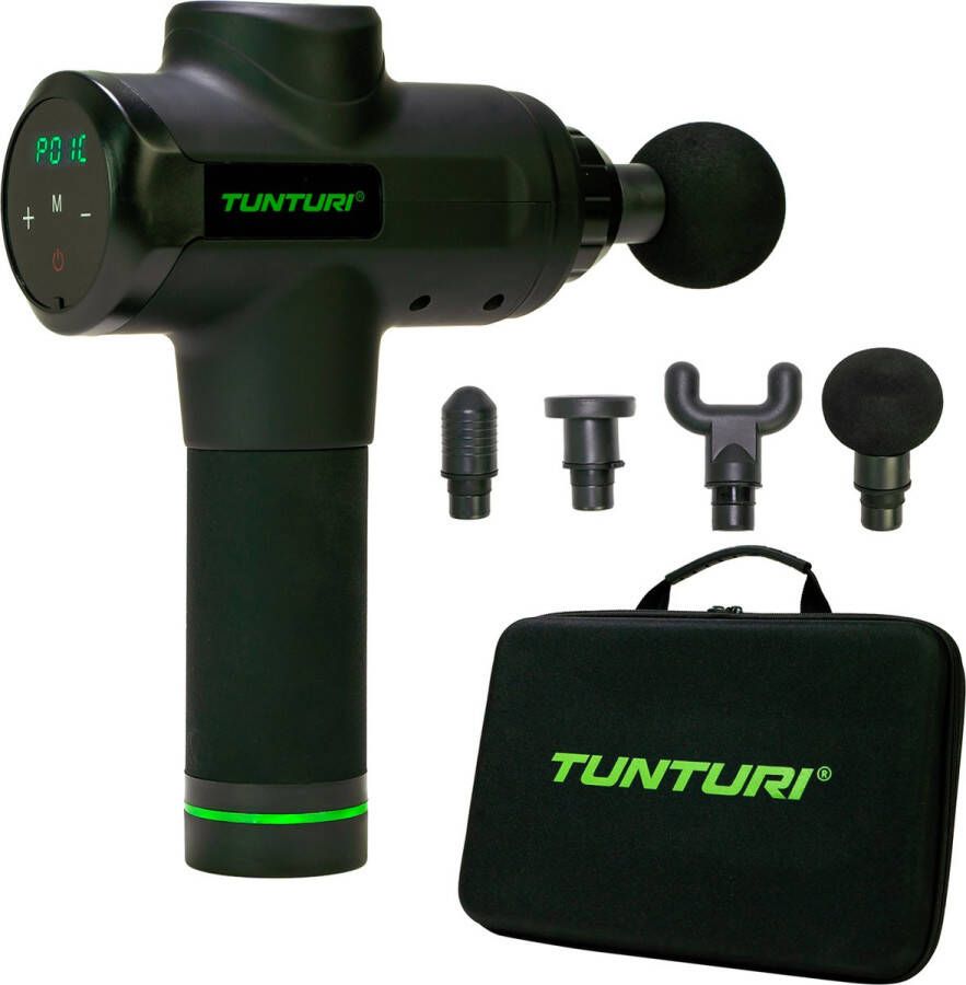 Tunturi MG50 Massage Gun Incl. Opzetstukken en koffer Oplaadbaar massage apparaat Massage pistool zwart - Foto 2