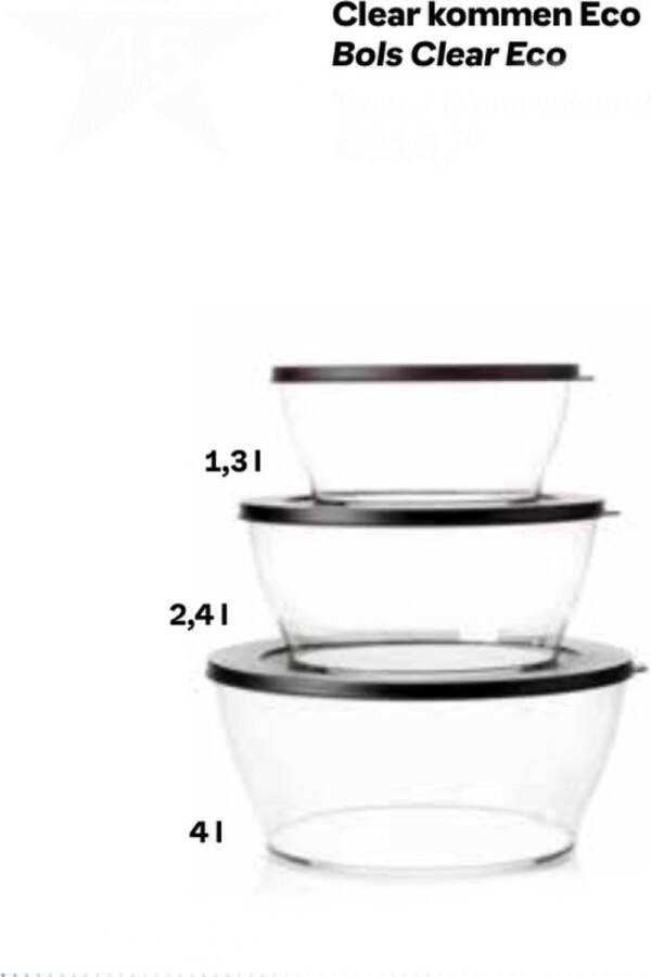 Tupperware clear kommen eco set