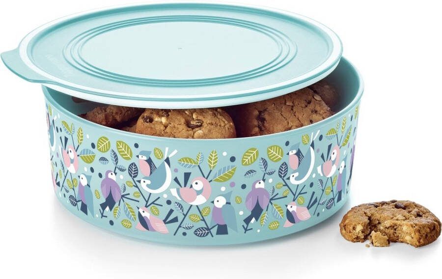 Tupperware ClickPlus Birds Ronde Koektrommel 1 5 l Vogels