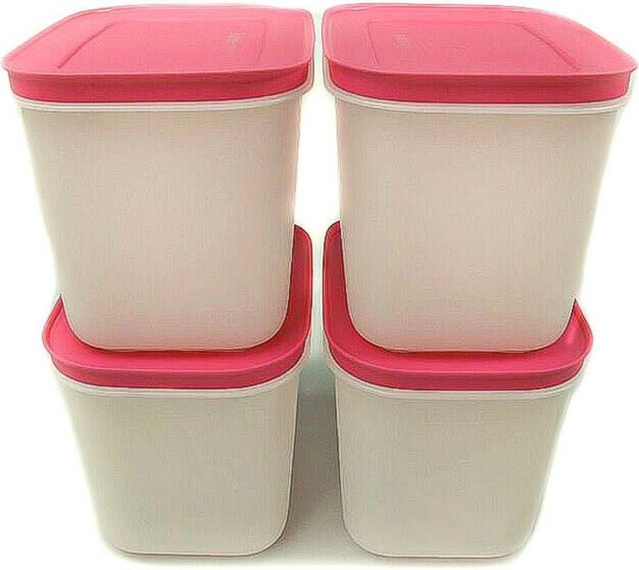 Tupperware Diepvriesbak 1.1l roze 4x