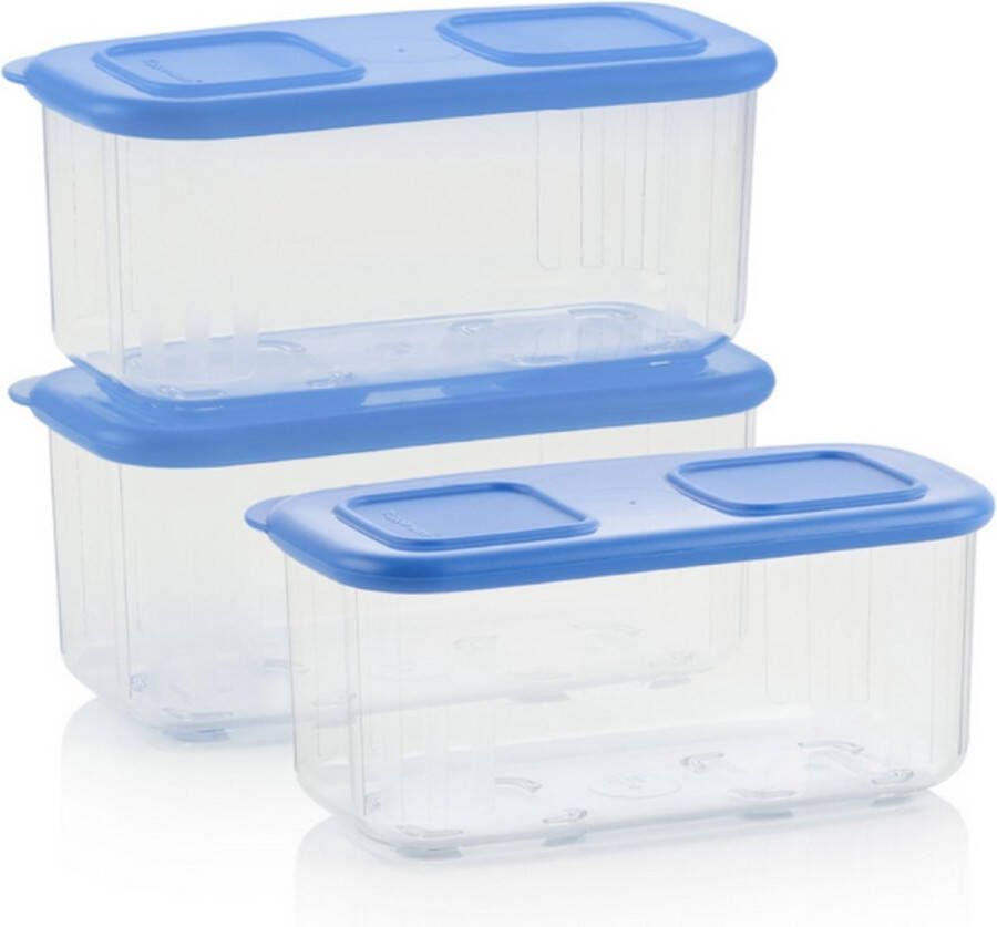 Tupperware Nieuw Cleardozen vierkant set van 3 stuks