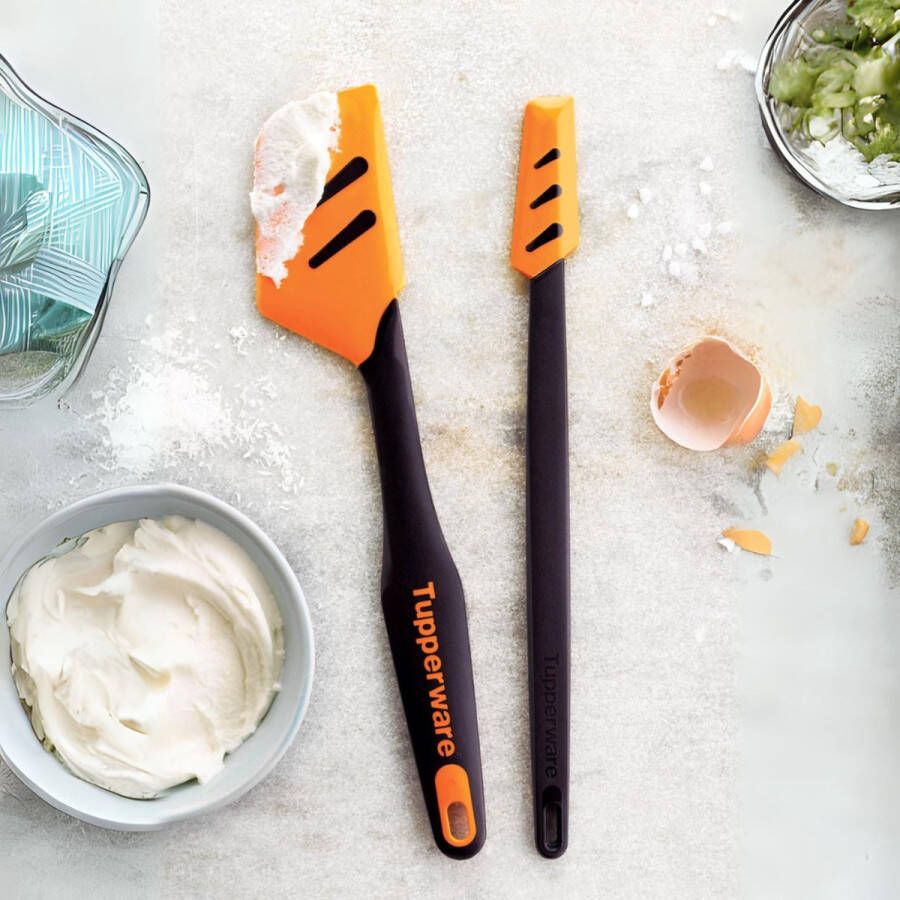 Tupperware Siliconen Spatelset Oranje 2 delig