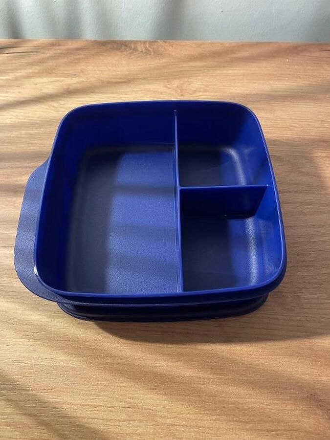 Tupperware drievaksdoosje (nieuwe kleur jeansblauw)