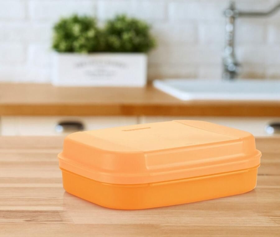 Tupperware Variadoos scharnierdoos laag oranje