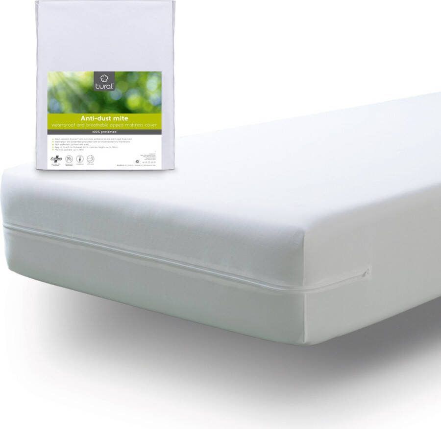 Tural Waterdicht en ademend huismijtwerend matrasvernieuwer matrashoes met rits.90x190 200 cm