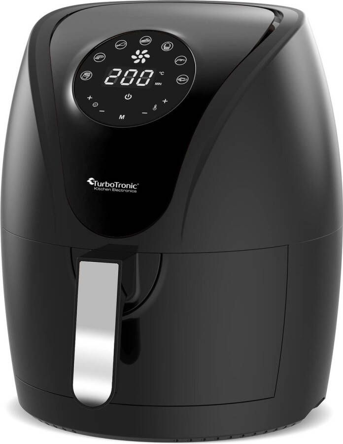TurboTronic AF9D Digitale Airfryer Heteluchtfriteuse 3 5 Liter Zwart Zilver
