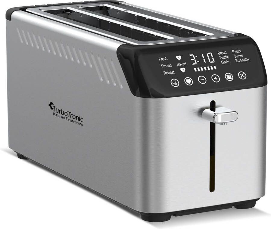 TurboTronic BF15 Digitale Broodrooster Toaster met Variabele Bruining RVS