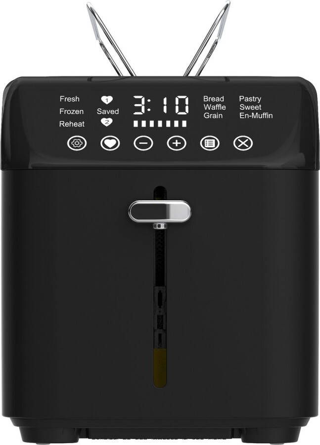 TurboTronic BF15 Digitale Broodrooster Toaster met Variabele Bruining Zwart