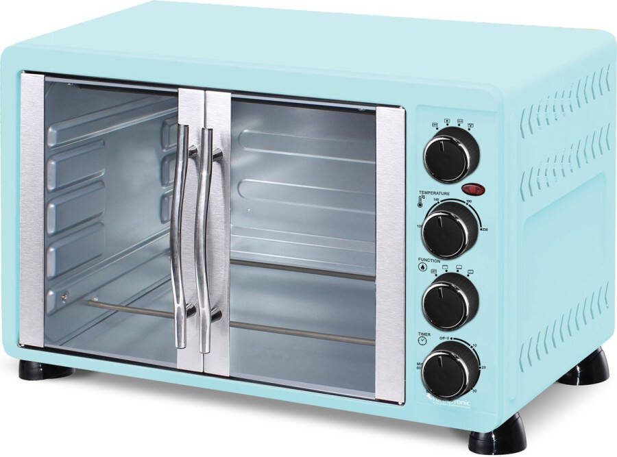 TurboTronic  FEO55 Vrijstaande Oven - met Franse Deuren - 55L - Turquoise