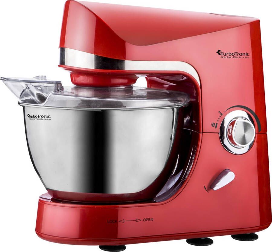 TurboTronic  TT-002 Keukenmachine - Mixer - 5 Liter - Rood