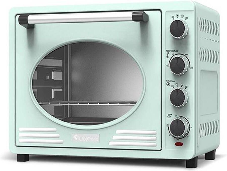 TurboTronic Z-line Retro RVS Elektrische Oven Type TT-EV35R 35 liter 1600W Turquoise