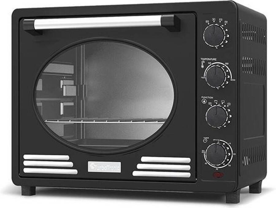TurboTronic Z-line Retro RVS Elektrische Oven Type TT-EV35R 35 liter 1600W Zwart