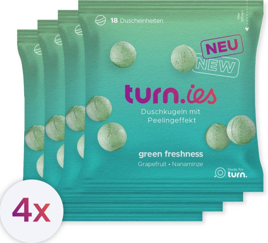 Turn Refill set 4 pack Zeepdispenser balletjes 4 stuks Green Freshness shampoo balletjes Innovatieve shampoo