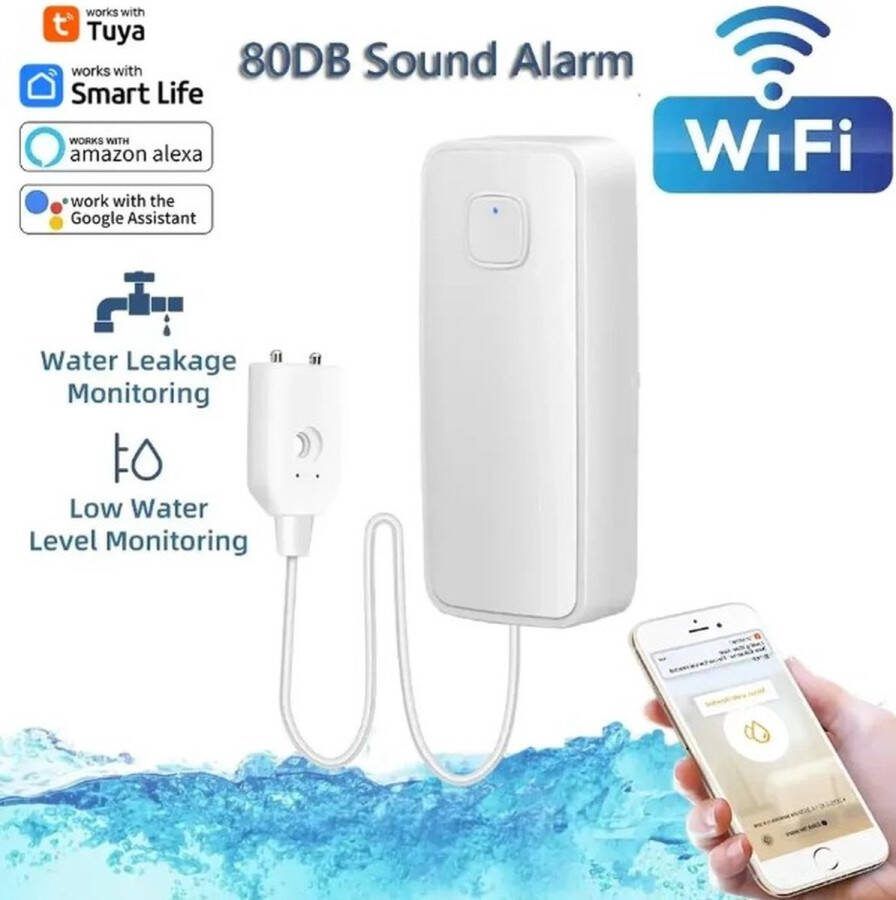 Tuya Smart Fastsurfe Tuya Water Sensor Wifi Waterlekkage Sensor Flood Lek Alarm Werkt Met wifi Smart Home Overloop – Beveiligingssysteem