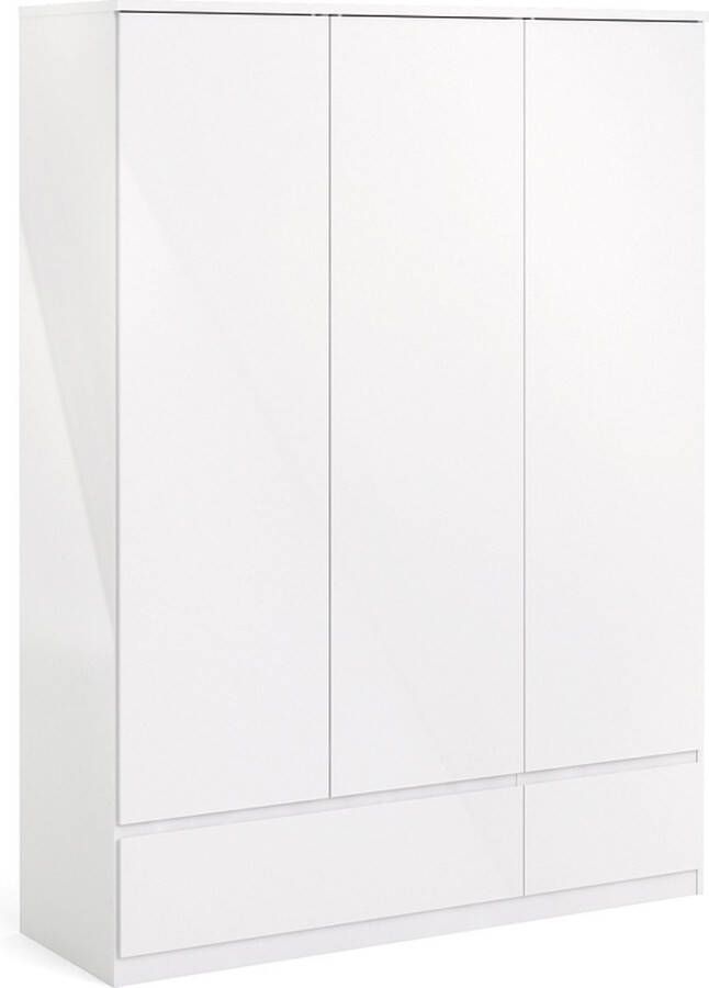 Leen Bakker Kledingkast Naia 3-deurs hoogglans wit 200 6x147 4x50 cm