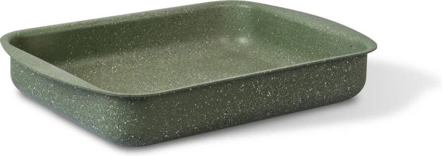 TVS Natura 100% recycled ovenschaal braadslede 35x27cm met PFOS-PFOA vrije groene anti-kleeflaag coating Vegetek