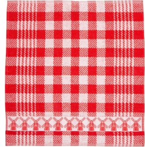 Twentse Damast Keuken Handdoeken Hollandse Designs Katoen Keukendoeken Set 6 stuks 50x55 cm Molen Rood