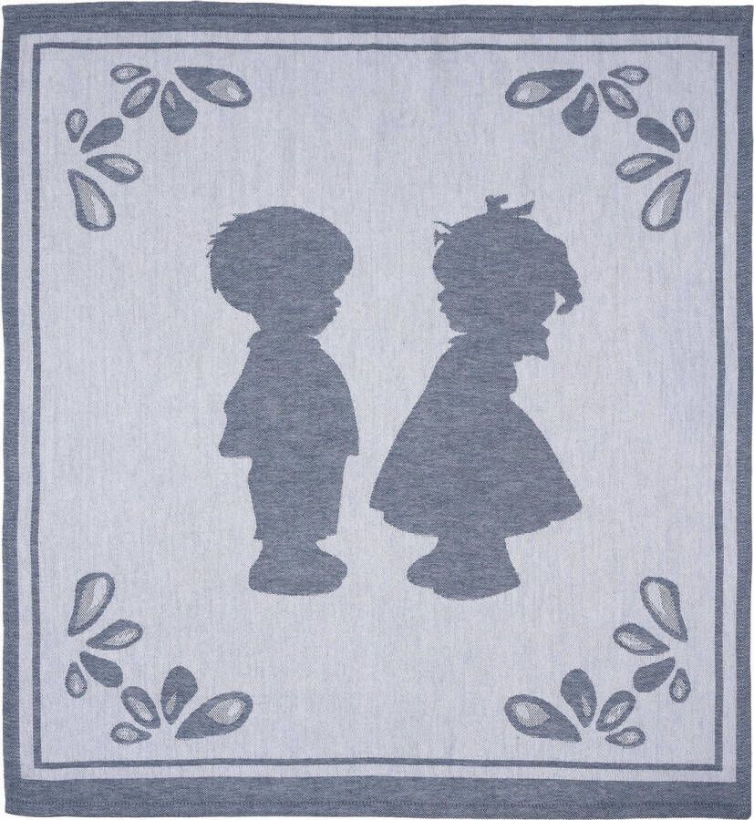 Twentse Damast Keuken Handdoeken Hollandse Designs Theedoeken Set 6 stuks 60x65 cm Jongen Meisje Blauw