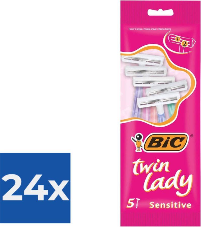 TWIN lady BIC 5 stuks Wegwerpscheermesjes Voordeelverpakking 24 stuks