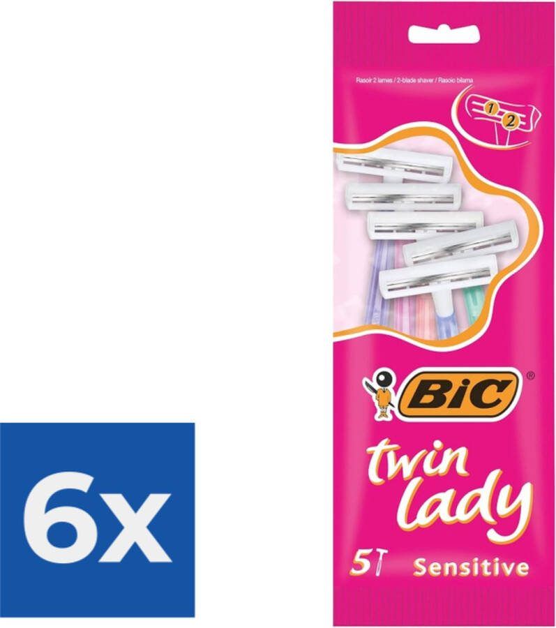 TWIN lady BIC 5 stuks Wegwerpscheermesjes Voordeelverpakking 6 stuks