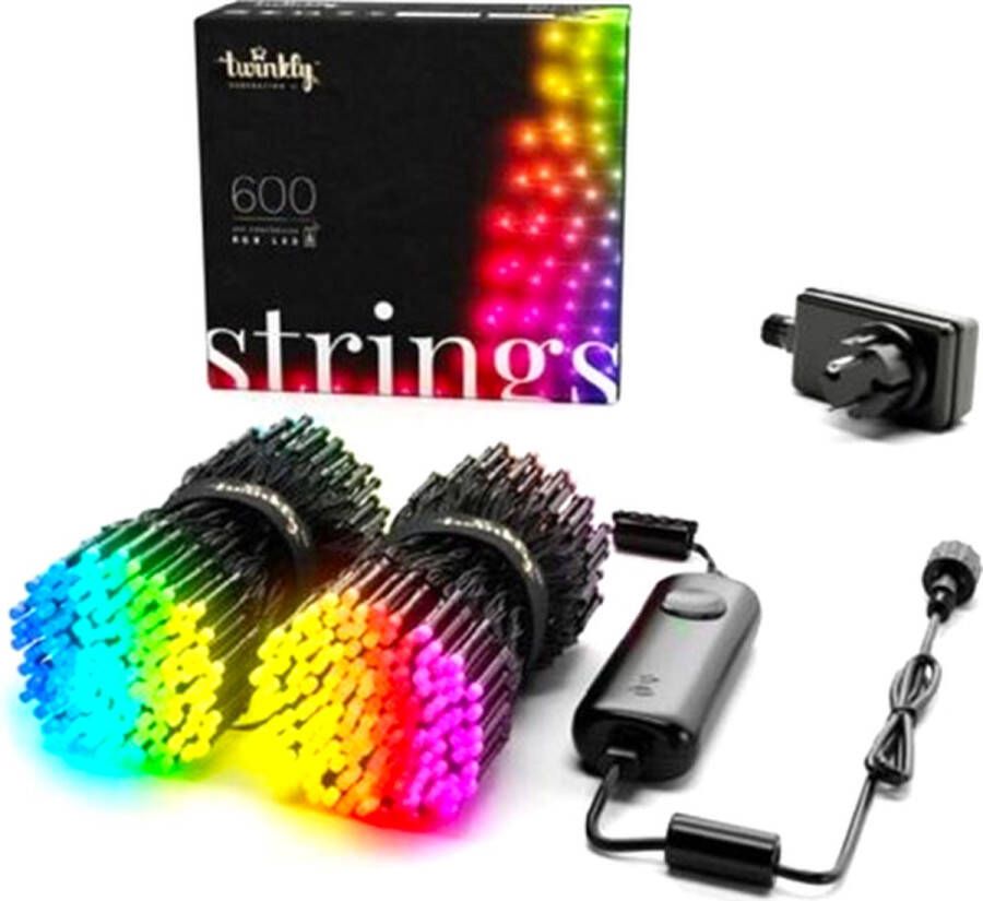 Twinkly Strings- Lichtsnoer 48 Meter LED Verlichting 600LED RGB Dimbaar Binnen & Buiten Verbind met Bluetooth of Wifi Werkt met Homekit Homey Alexa Google Home en Razer Chroma