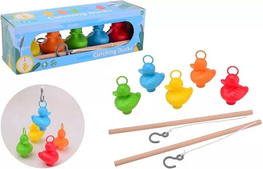 Coppens Eenden vis spel in doos 5 eenden en 2 hengels