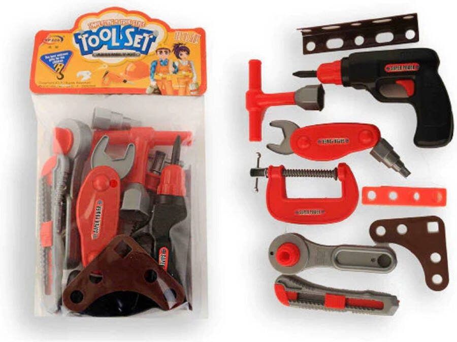 Merkloos Sans marque Speelgoed gereedschap set 10 delig kinder gereedschap