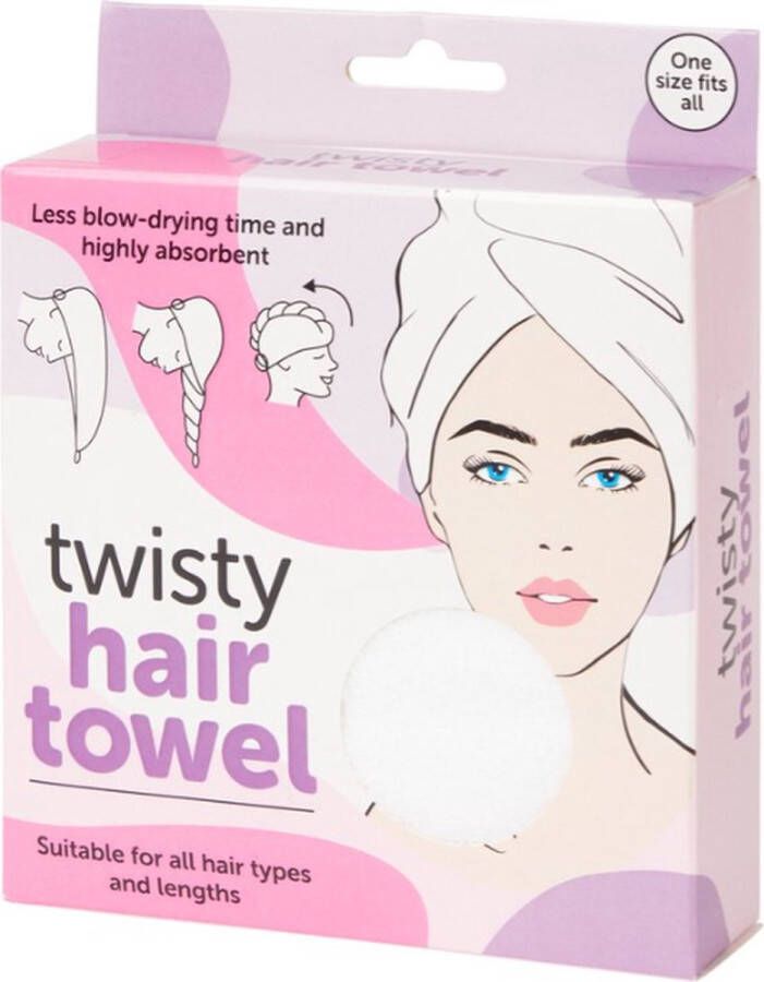 Twisty Haarhanddoek Microvezel Hair Towel Hoofdhanddoek Wit