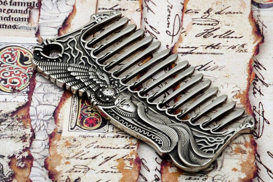 Two Ravens [ ] Viking Baardkam Baard verzorging Baard Accessoire Baard Kam met Viking Boot Noorse Mythologie Heidens Asatru Pagan Spiritueel