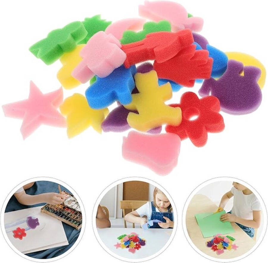 Speelgoed set Sponsjes Simpele sponsjes Kinderspons Set Figuurtjes Sponsjes DIY Kind Hobby Actief Kleuren Verven Spelen Buiten Binnen Water Kinderen Peuter Kleuter Pret Verf Kleur Creatief