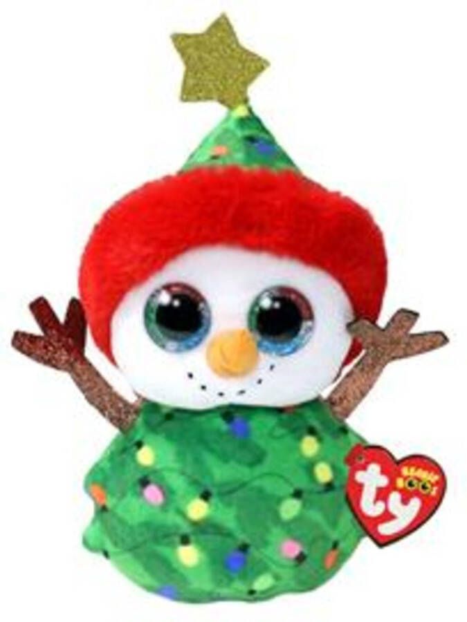 Ty knuffels Ty Beanie Boo's Christmas Snowman Tree 15cm