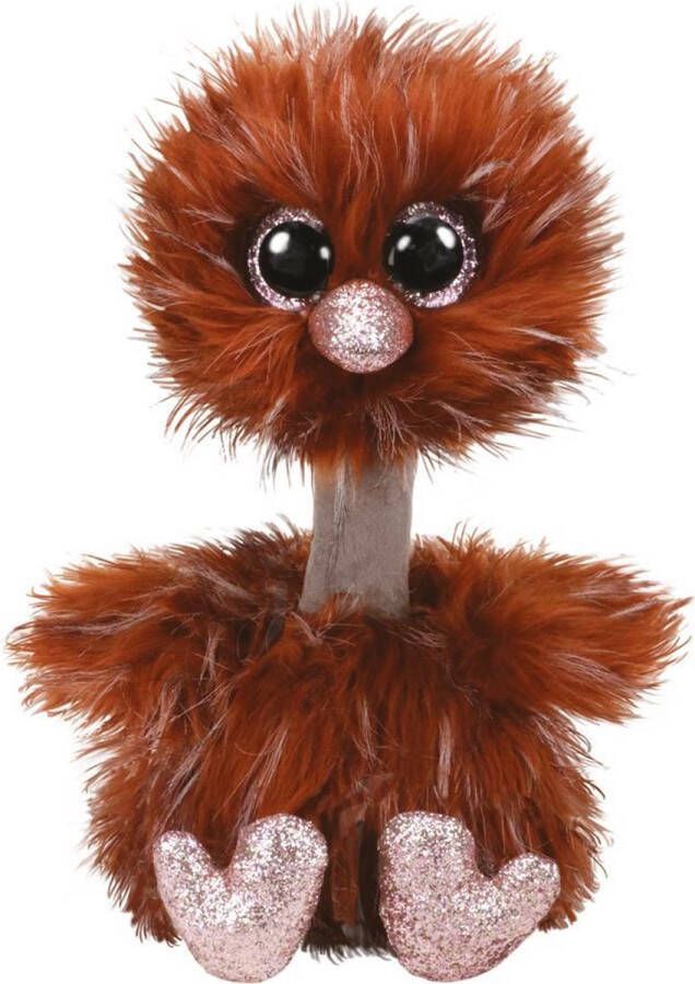 Ty Beanie Boos&apos;s knuffelstruisvogel Orson bruin 15 cm