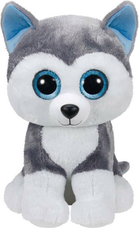 Ty Husky hond Beanie pluche knuffels grijs wit 42 cm knuffeldieren