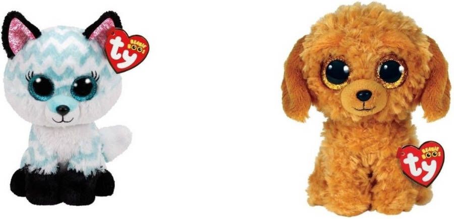 Ty Knuffel Beanie Boo&apos;s Atlas Fox & Golden Doodle Dog