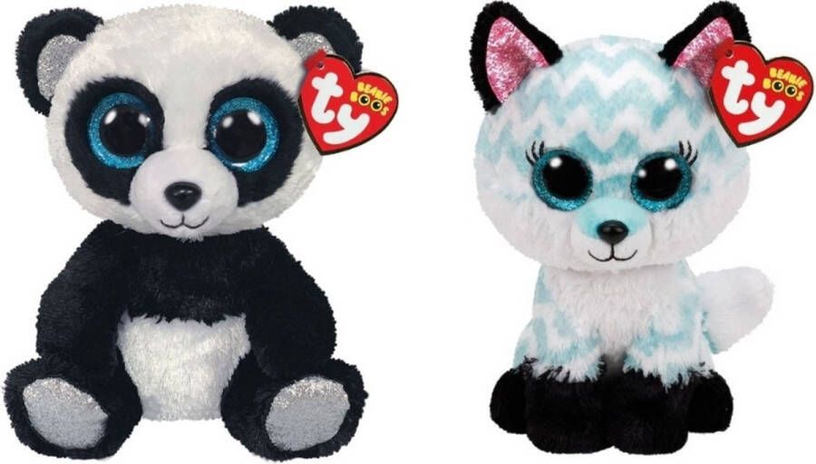 Ty Knuffel Beanie Boo&apos;s Bamboo Panda & Atlas Fox