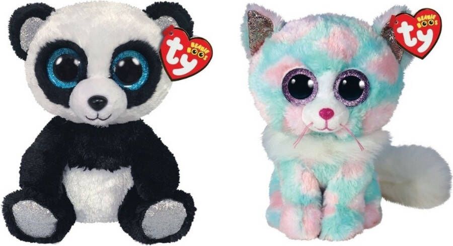 Ty Knuffel Beanie Boo&apos;s Bamboo Panda & Opal Cat
