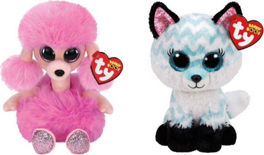 Ty Knuffel Beanie Boo&apos;s Camilla Poodle & Atlas Fox