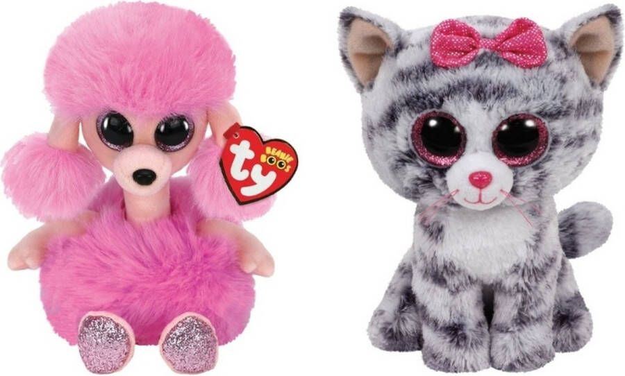 Ty Knuffel Beanie Boo's Camilla Poodle & Kiki Cat