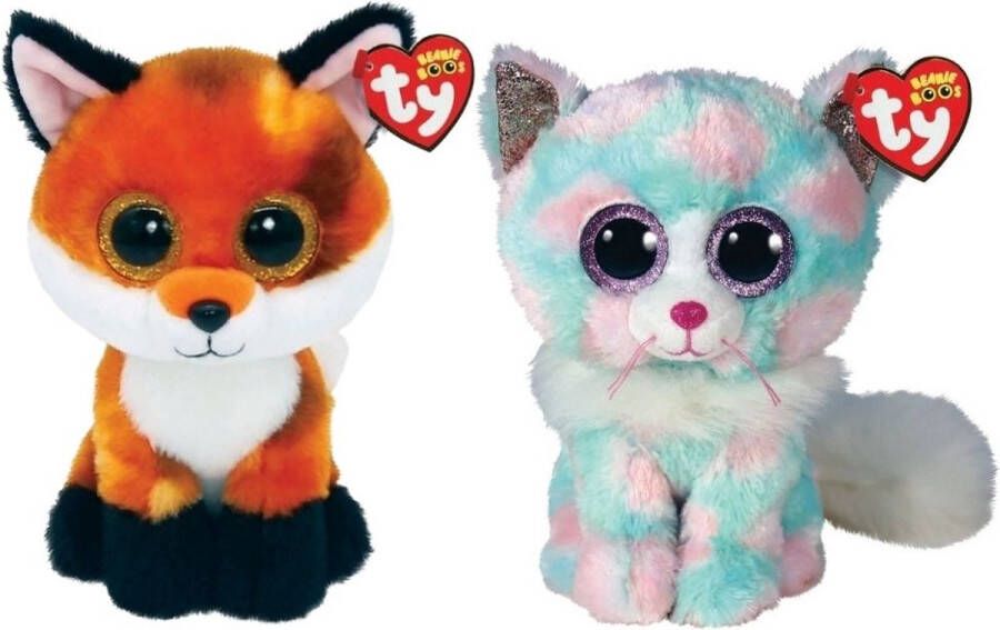 Ty Knuffel Beanie Boo&apos;s Fox & Opal Cat