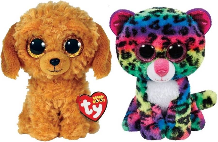 Ty Knuffel Beanie Boo&apos;s Golden Doodle Dog & Dot Leopard