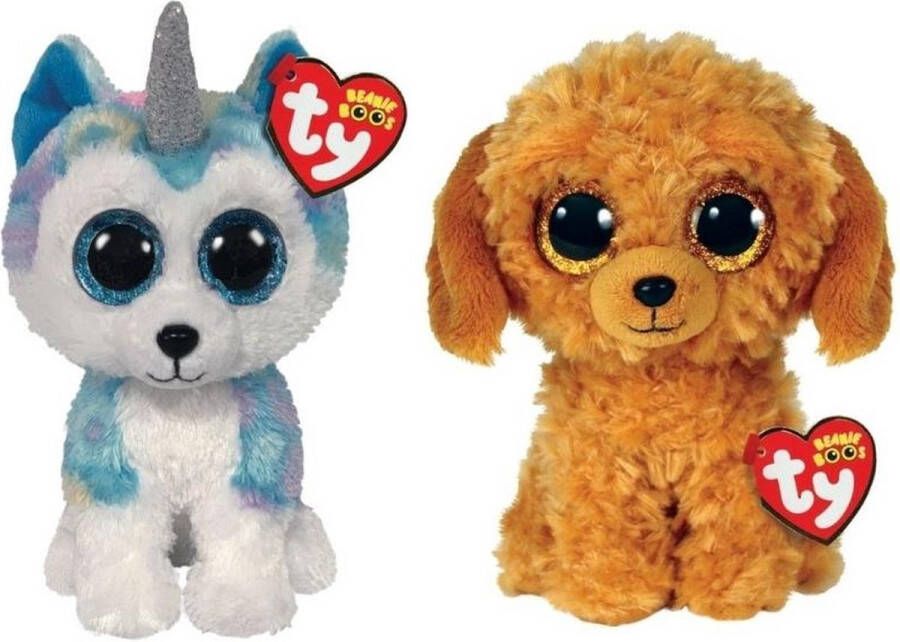 Ty Knuffel Beanie Boo&apos;s Helena Husky & Golden Doodle Dog