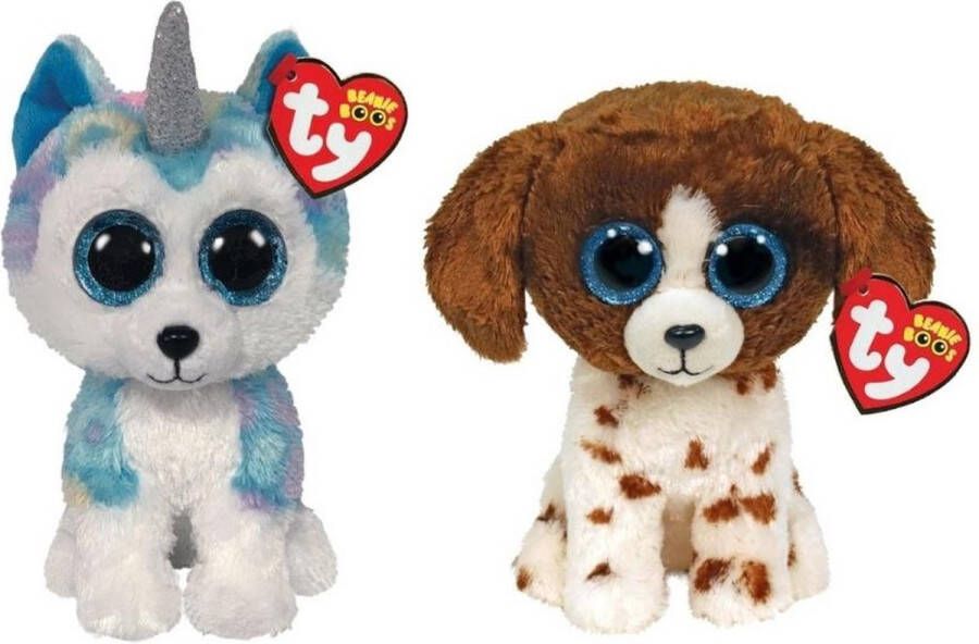 Ty Knuffel Beanie Boo&apos;s Helena Husky & Muddles Dog