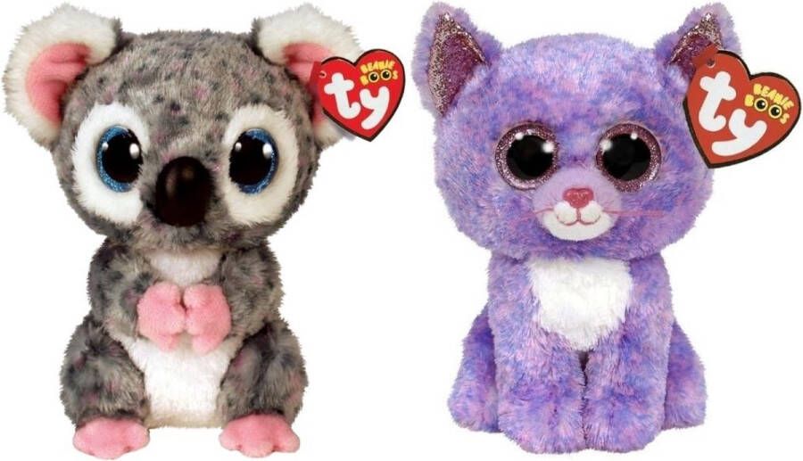 Ty Knuffel Beanie Boo&apos;s Karli Koala & Cassidy Cat