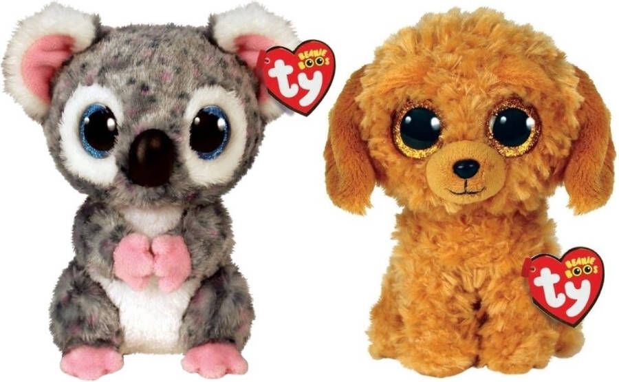 Ty Knuffel Beanie Boo&apos;s Karli Koala & Golden Doodle Dog